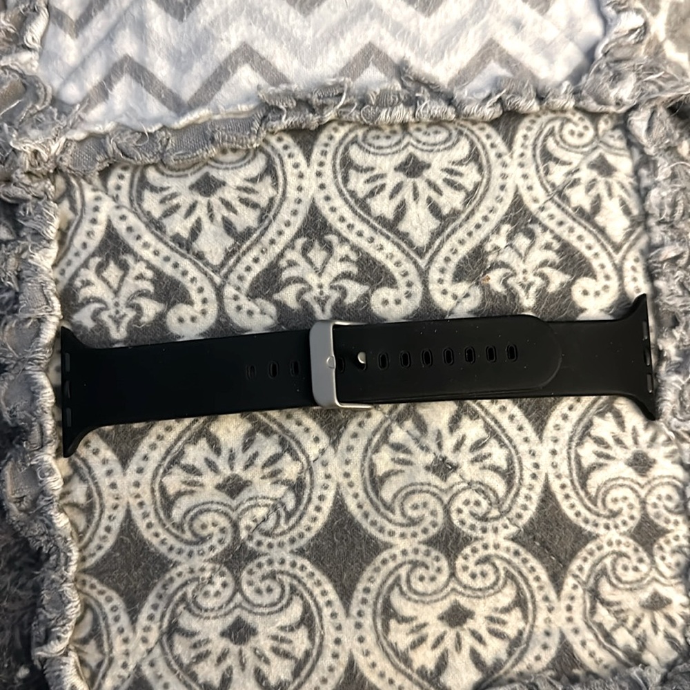 Apple watch black silicone band 44/45/49mm